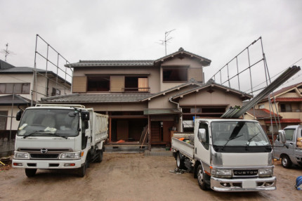 名古屋市守山区の解体工事の足場養生