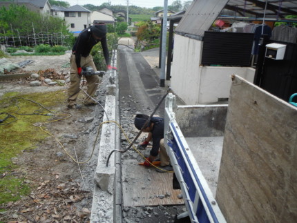 一宮市のブロック塀撤去