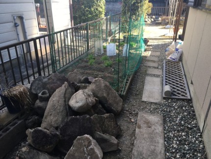 可児市の庭石撤去