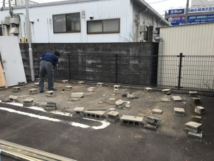 岐阜市の倉庫撤去のコンクリート基礎