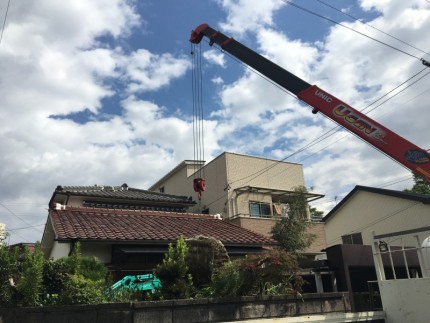 クレーン作業｜庭石の撤去処分｜名古屋市南区