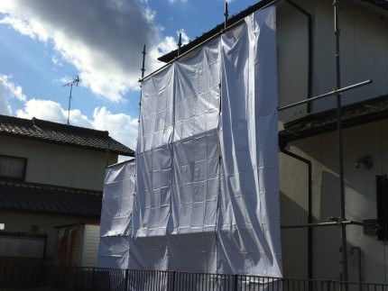 飛散防止シート養生