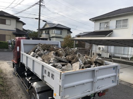 岐阜県可児市｜庭の解体｜駐車場の拡張｜
