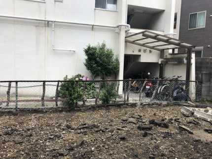 名古屋市東区のフェンス撤去