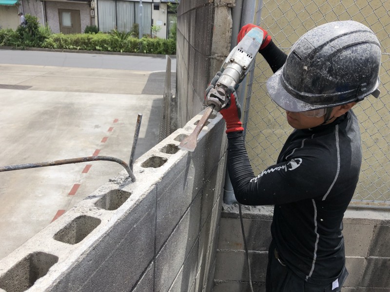 切断面の処理|名古屋市東区のブロック塀撤去