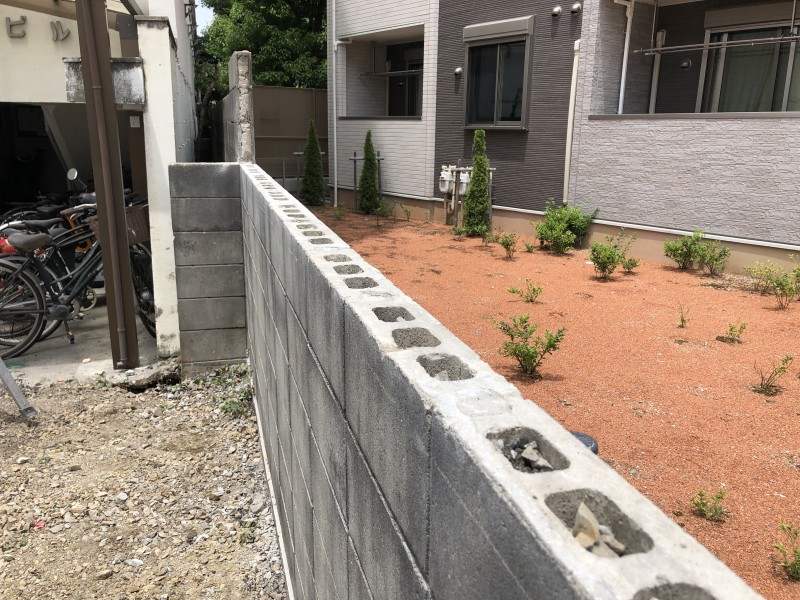 キレイな断面|名古屋市東区のブロック塀撤去