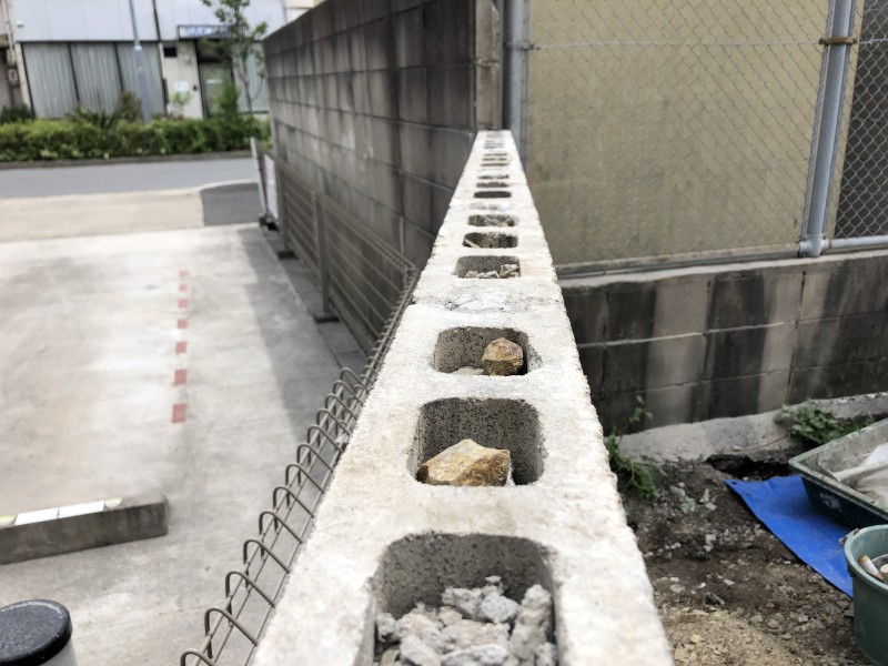 キレイな断面です|名古屋市東区のブロック塀撤去