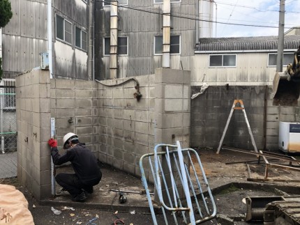 愛知県犬山市｜ブロック塀の解体作業