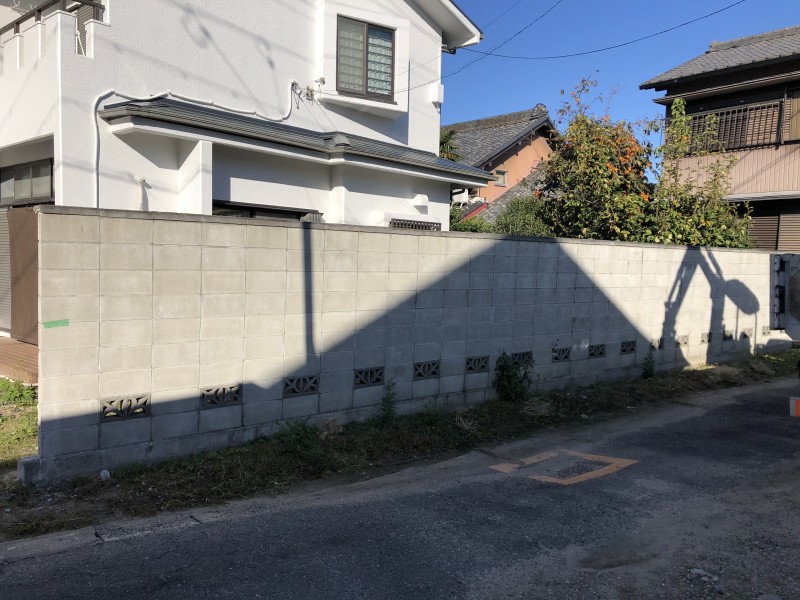 名古屋市中村区【着工前】ブロック塀の解体工事