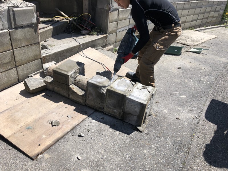 名古屋市昭和区のブロック塀の解体工事