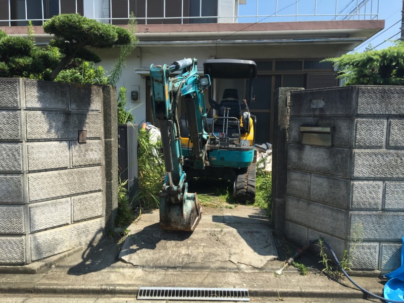 名古屋市北区お庭の解体【庭石、ブロック、残土】