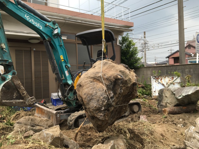 名古屋市北区お庭の解体【庭石、ブロック、残土】