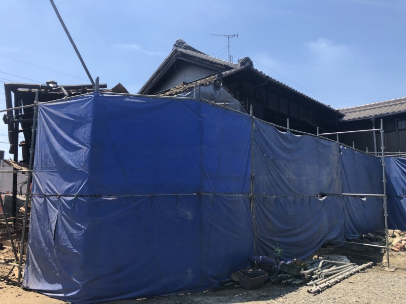 【費用事例】名古屋市北区の木造平屋住宅の解体工事【庭木、庭石】
