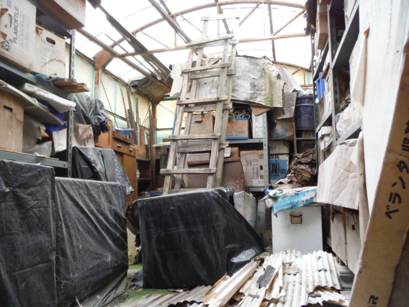 岐阜市の庭木伐採工事【車が入れないため、手作業で伐採と積み込み】