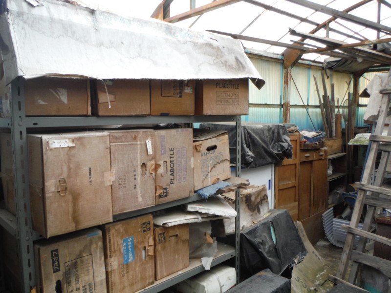 岐阜市の庭木伐採工事【車が入れないため、手作業で伐採と積み込み】