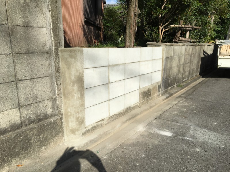 名古屋市守山区のブロック補修工事【フェンス、駐車場アコーディオン設置】