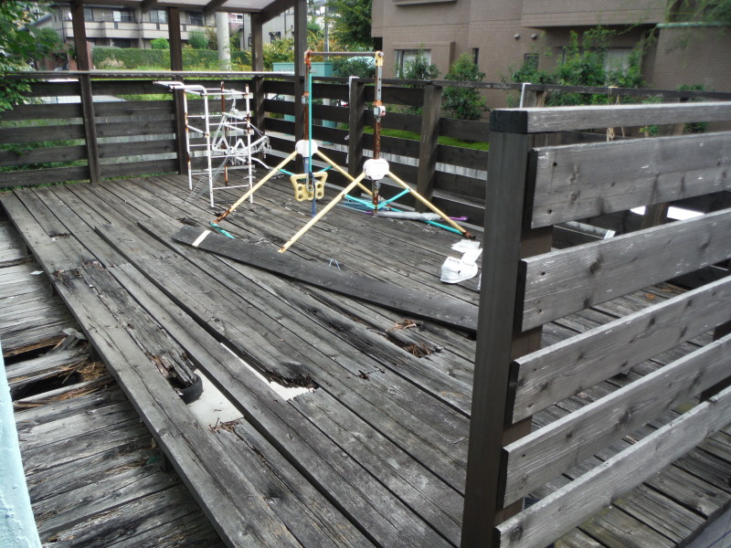 日進市のウッドデッキの解体工事