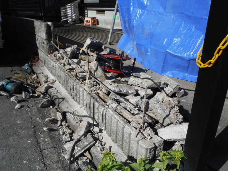 名古屋市ブロック塀の解体工事