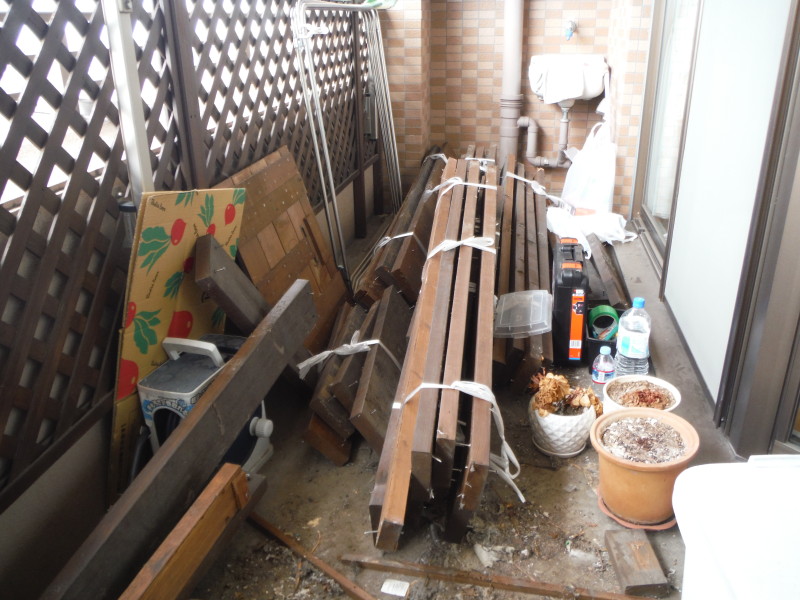 名古屋市天白区のウッドデッキの解体工事