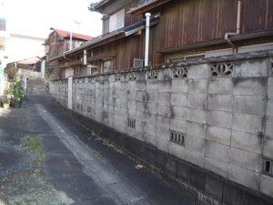 愛知県一宮市のブロック塀の撤去工事お見積り調査