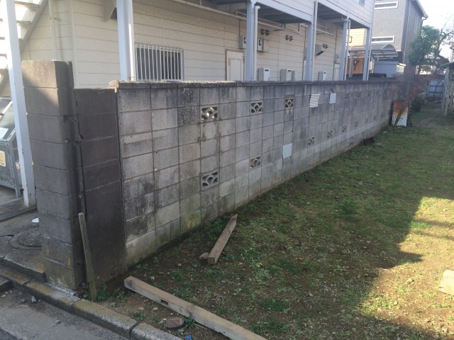愛知県小牧市のブロック塀解体工事