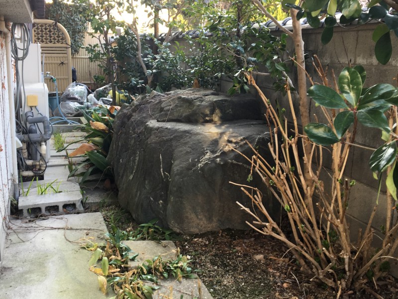 名古屋市名東区の庭石の撤去処分お見積り調査