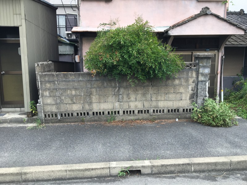 名古屋市港区のブロック塀の解体工事お見積り調査
