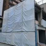 足場養生と瓦下ろし名古屋市西区