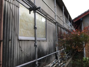 愛知県小牧市スレート壁の撤去工事