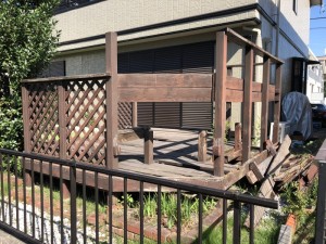 愛知県みよし市ウッドデッキ解体工事