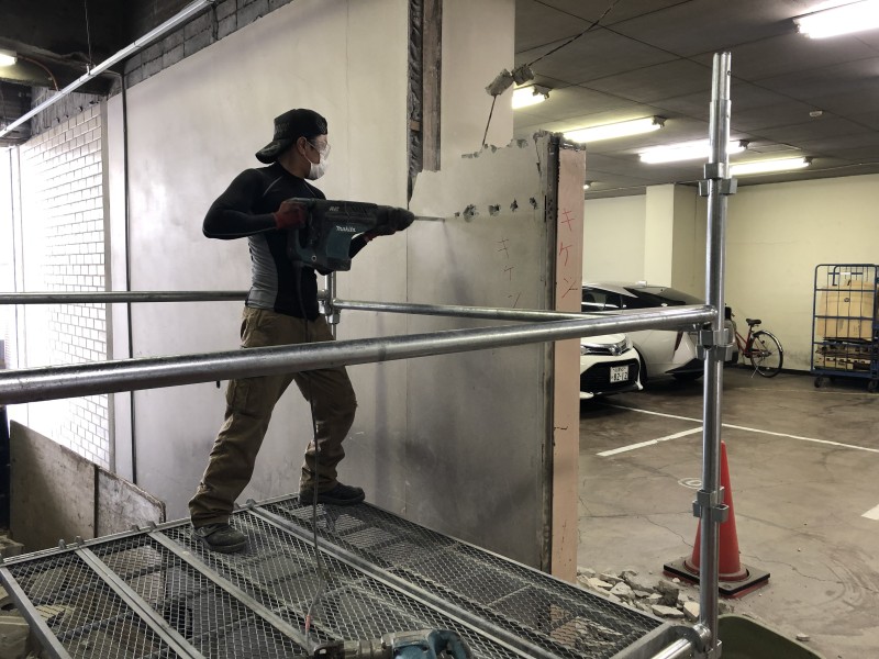 【名古屋市中村区】ブロック壁の解体はつり工事1日作業10万円