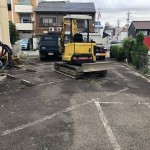 名古屋市東区のアスファルト舗装駐車場の撤去工事