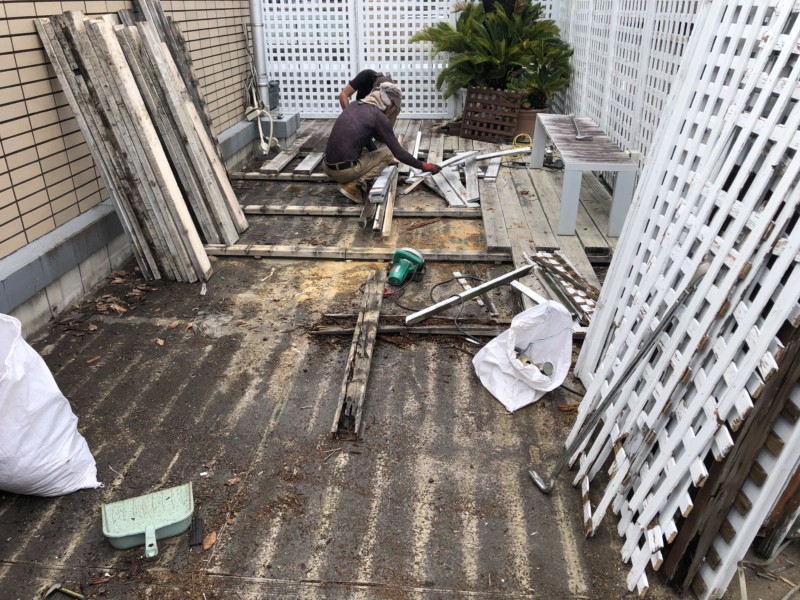 名古屋市のマンションのウッドデッキを撤去【3日作業27万円】(27)
