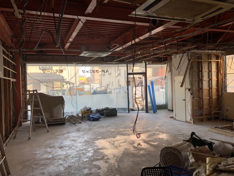 名古屋市北区の美容室の内装スケルトン工事