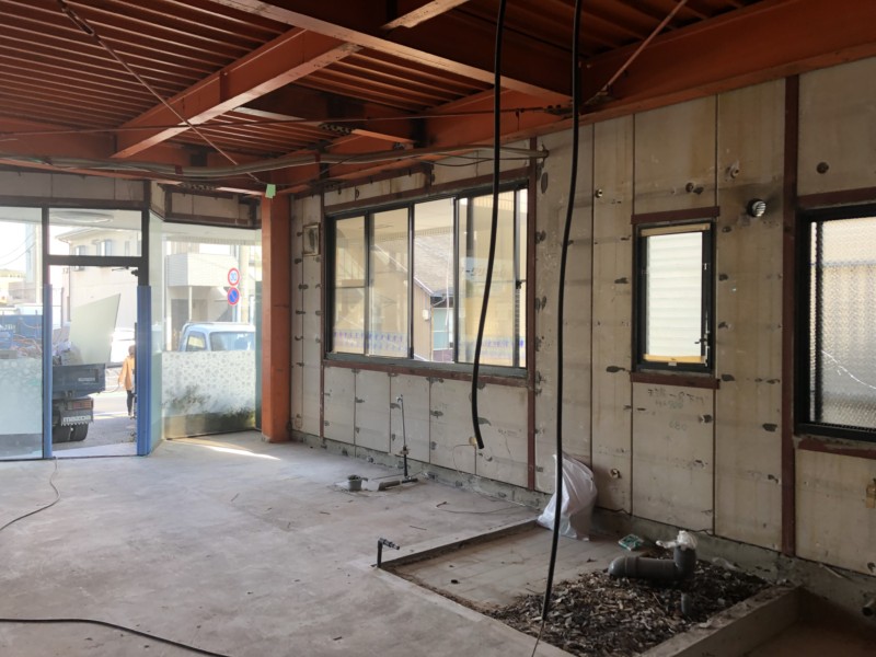 名古屋市北区の美容室の内装スケルトン工事