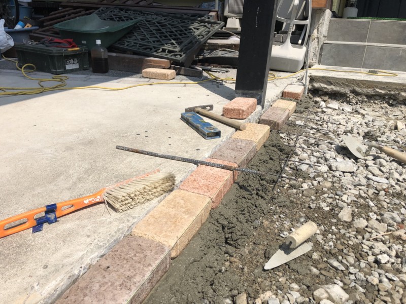 名古屋市の駐車場を広げる工事