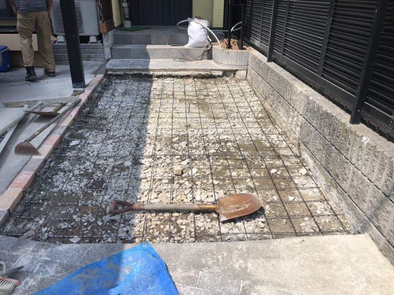 名古屋市の駐車場を広げる工事