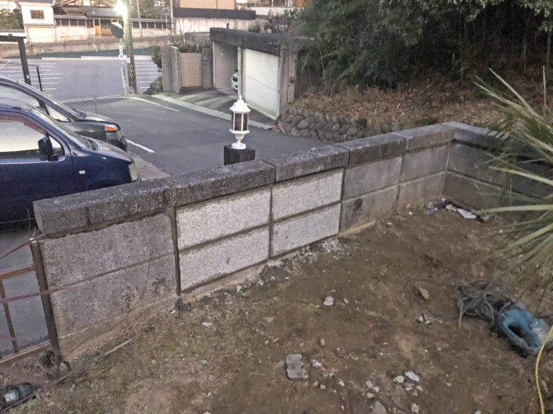 愛知県稲沢市ブロック補修工事