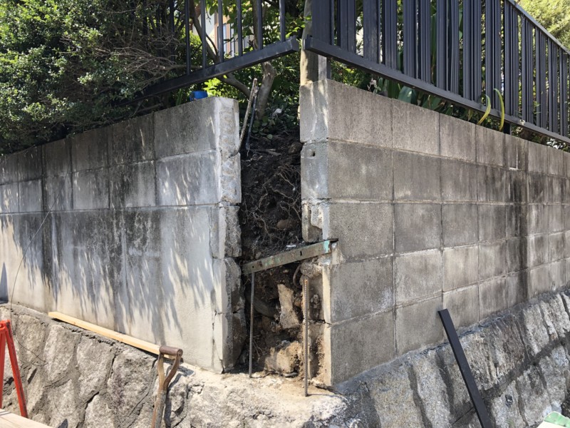 愛知県日進市ブロック補修工事