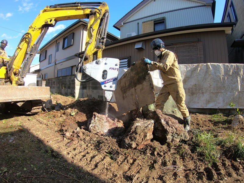 愛知県安城市の庭の解体工事