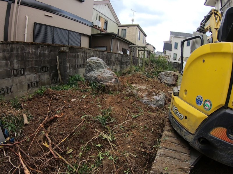 愛知県安城市の庭の解体工事