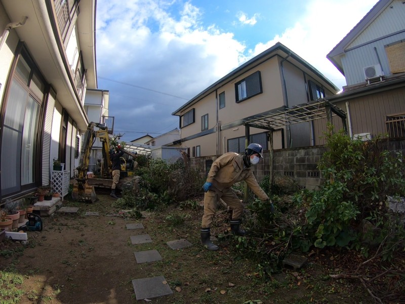 愛知県安城市の庭の解体工事