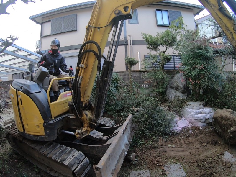 愛知県安城市の庭の解体工事