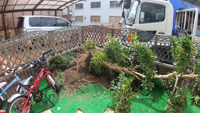 愛知県小牧市の庭の解体工事