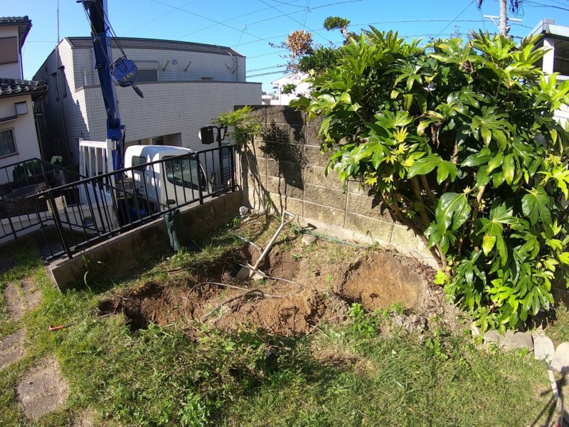 愛知県春日井市の庭石の撤去処分