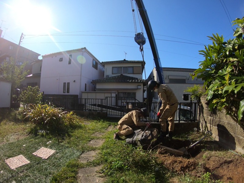 愛知県春日井市の庭石の撤去処分