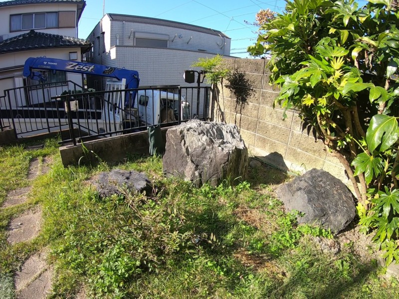 愛知県春日井市の庭石の撤去処分