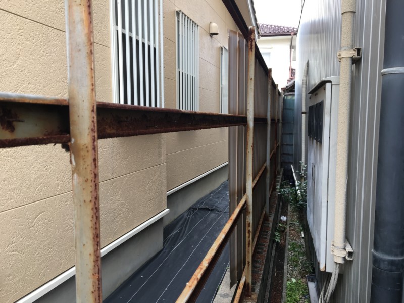 岐阜県多治見市の壁看板の撤去