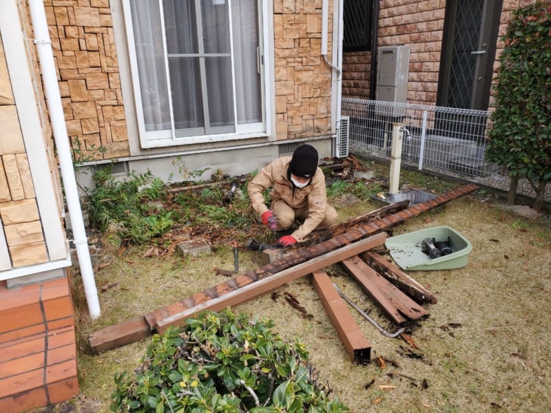 岐阜県多治見市のウッドデッキ撤去処分