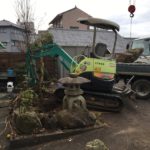 愛知県犬山市の庭の解体工事【庭木伐根と庭石撤去】2日作業30万円